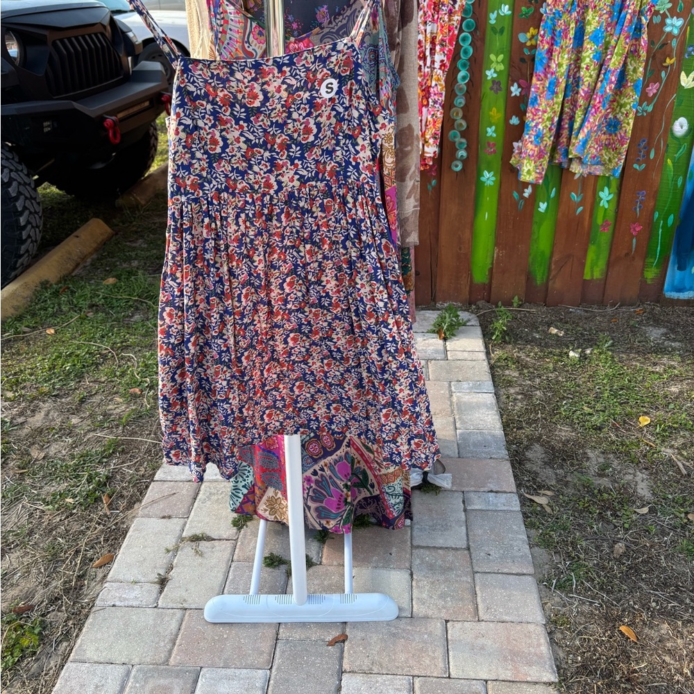 NATURAL LIFE Navy Floral Mini Dress with Multicolor Accents